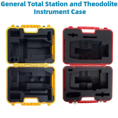 Hard Đỏ và vàng Tổng trạm và Theodolite nhựa Cayyring Case hộp dụng cụ tương thích với hầu hết các thương hiệu